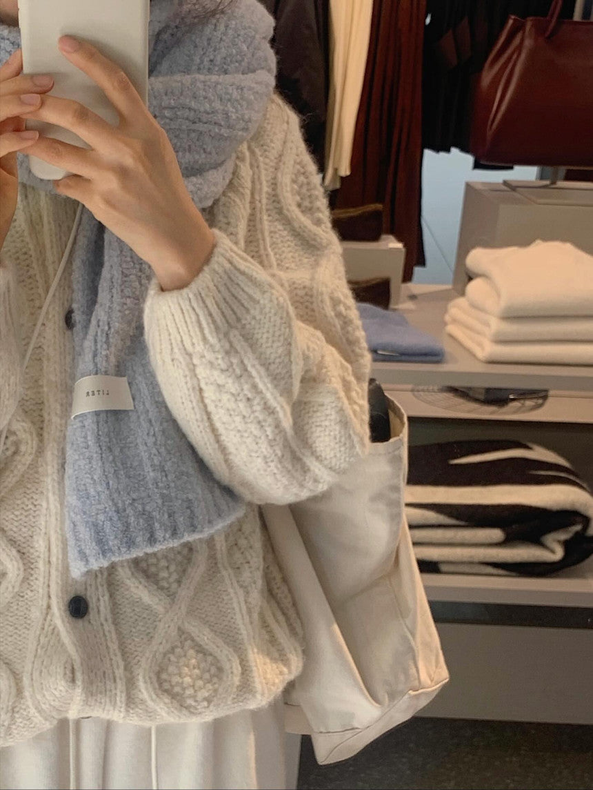 liter baby alpaca boucle muffler-3col