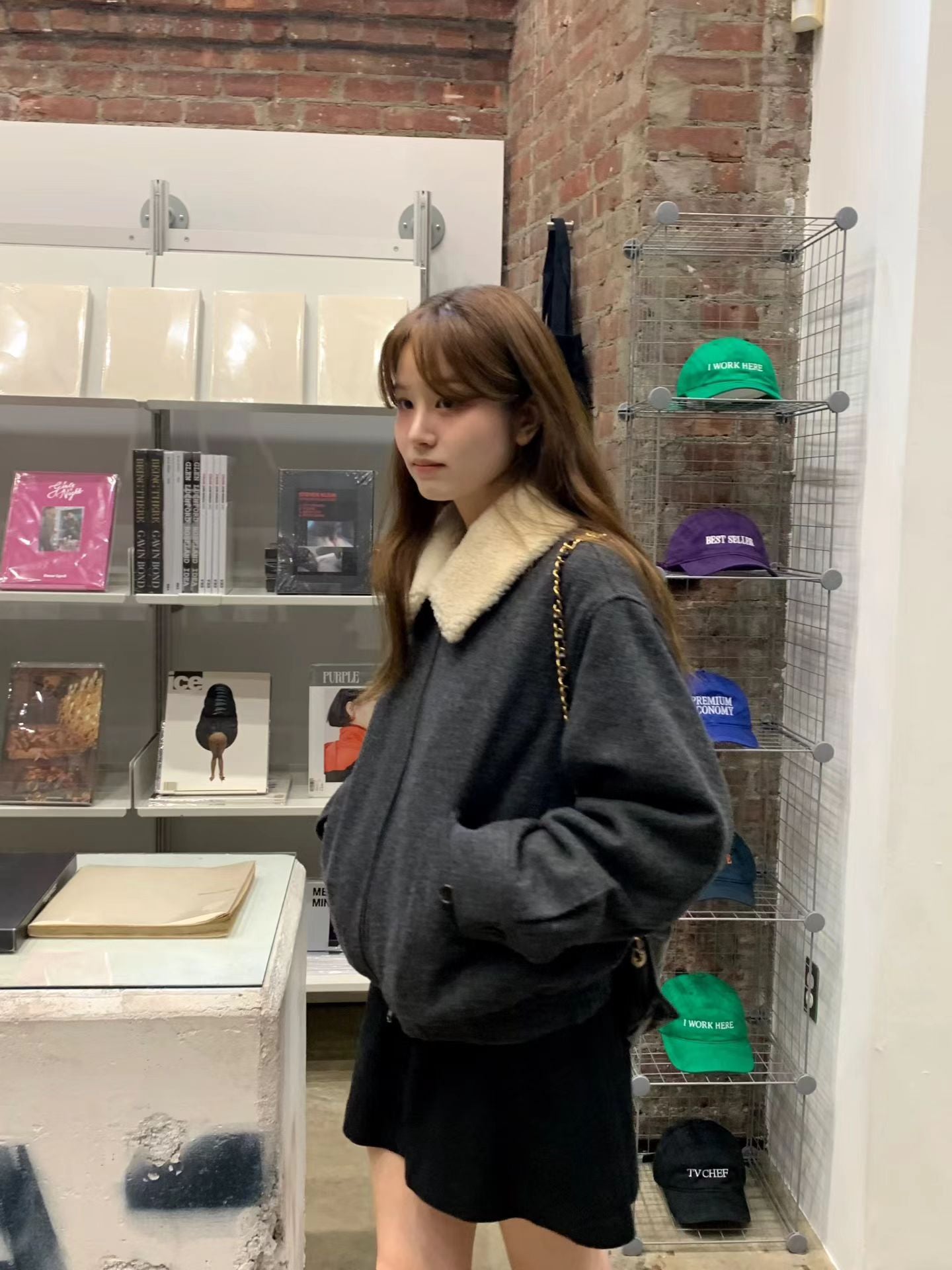 Ounce teddy wool fur Collar jacket-2col