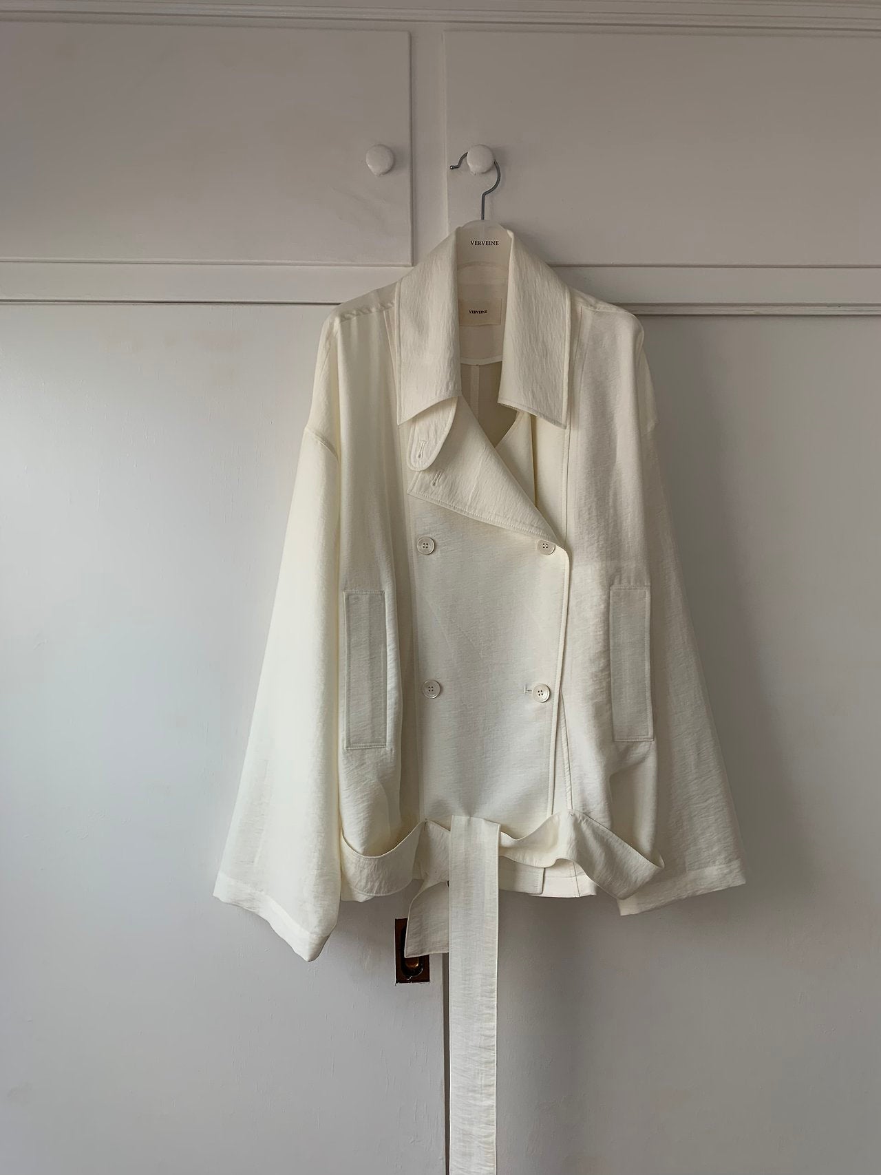 Michel soft short trench jacket-2col