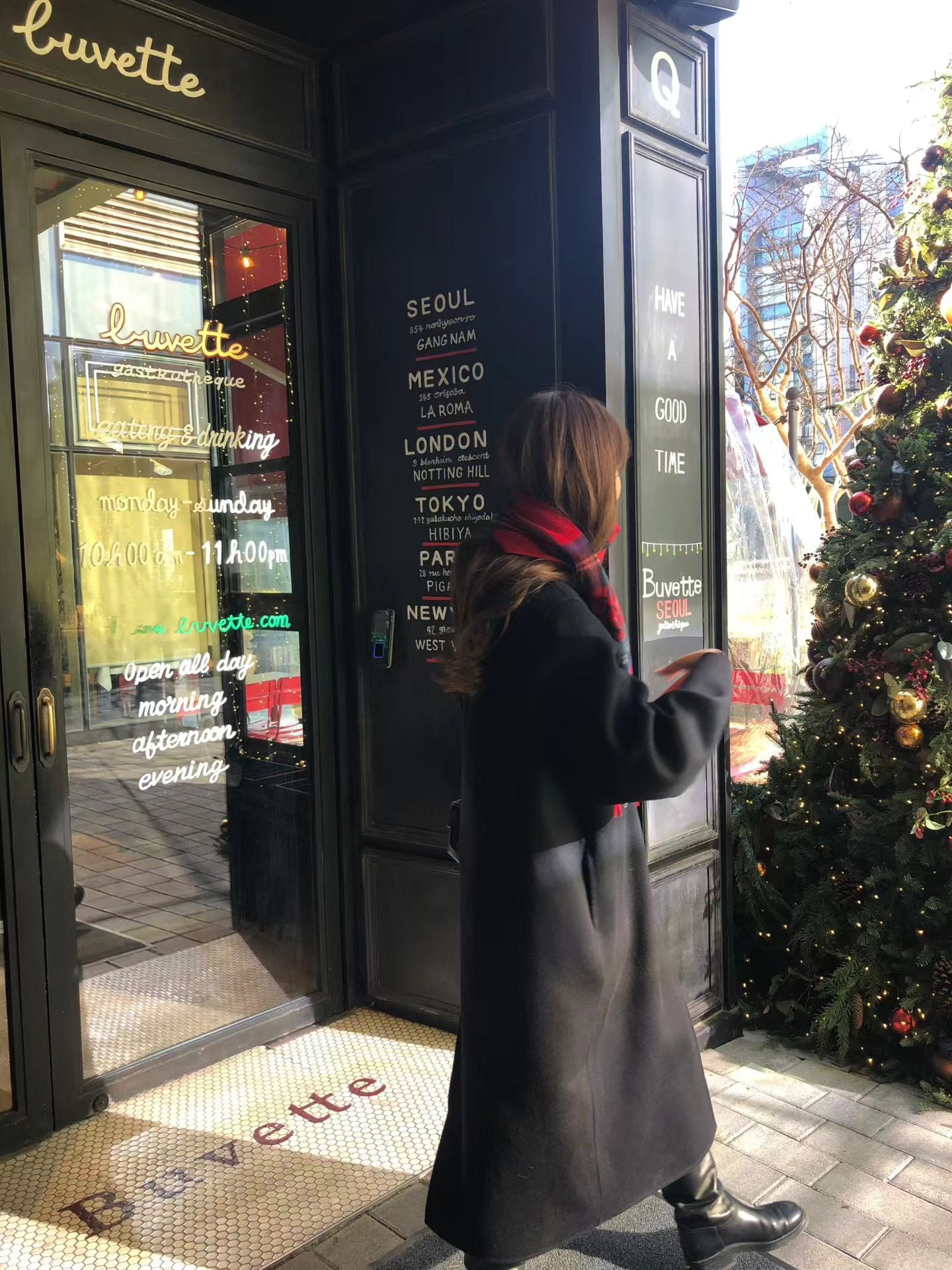 Ounce check wool muffler-3col