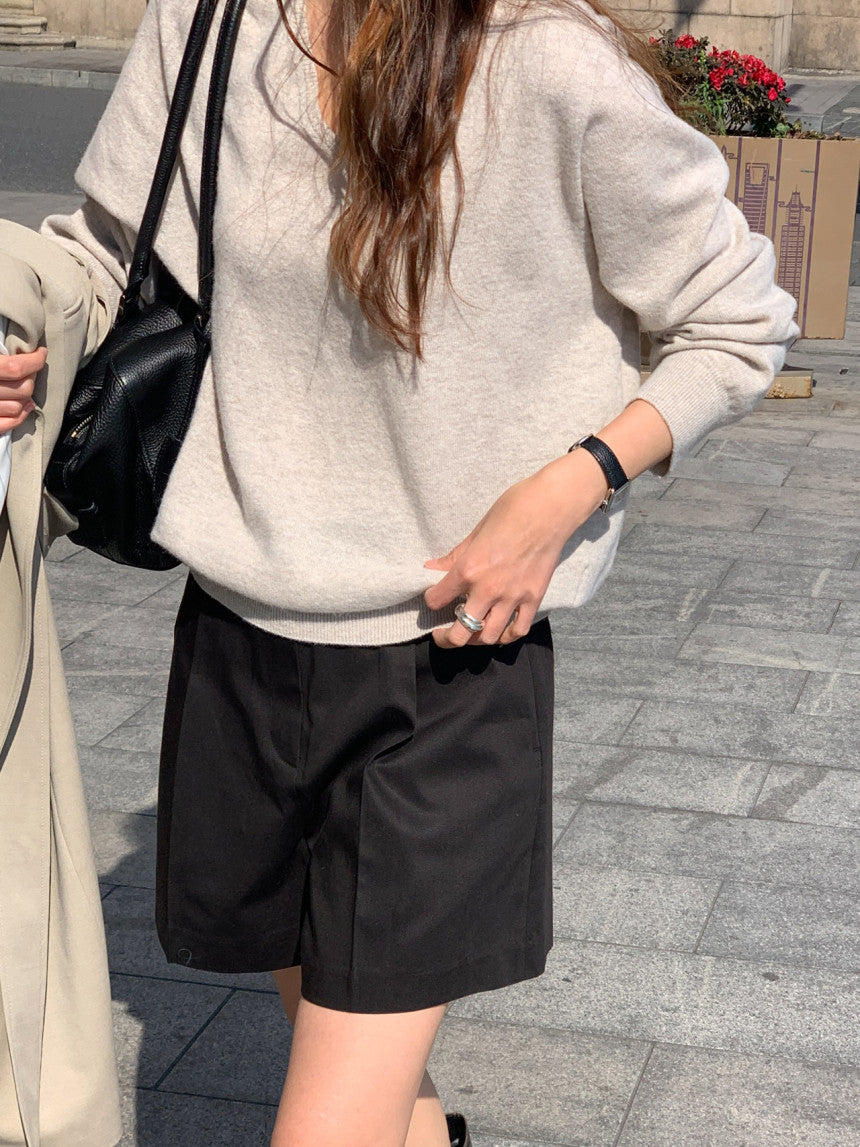 Adele wholegar cash v-neck knit-5col