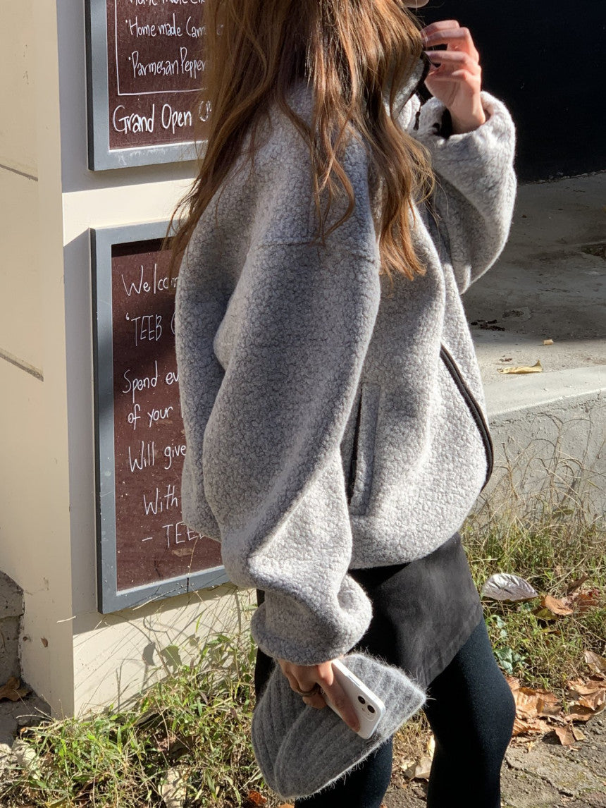 Cris fine wool dumble zip up jumper-3col