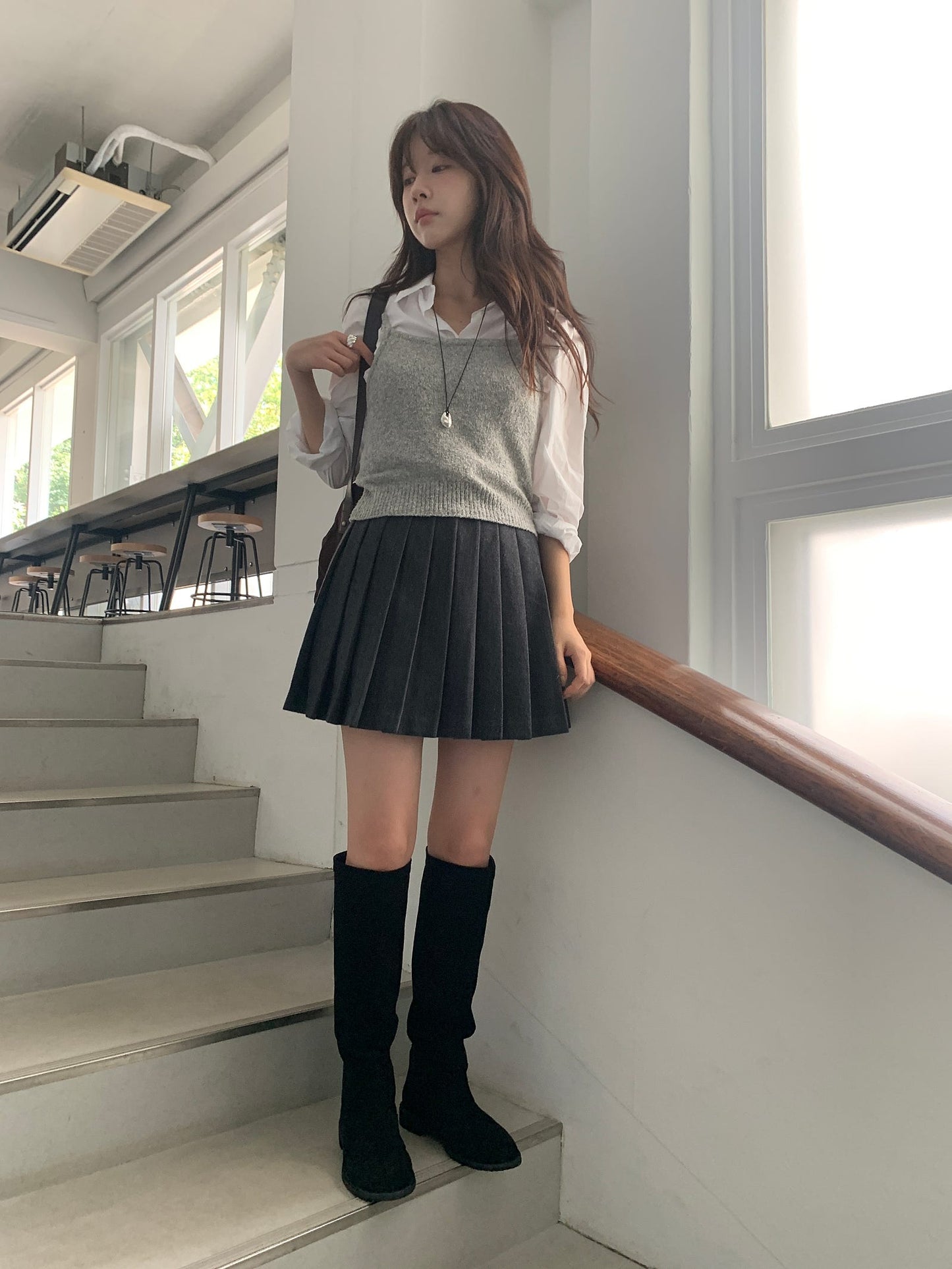 classic wool skirt-3col
