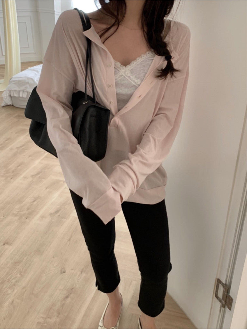 rib capri pants-2col