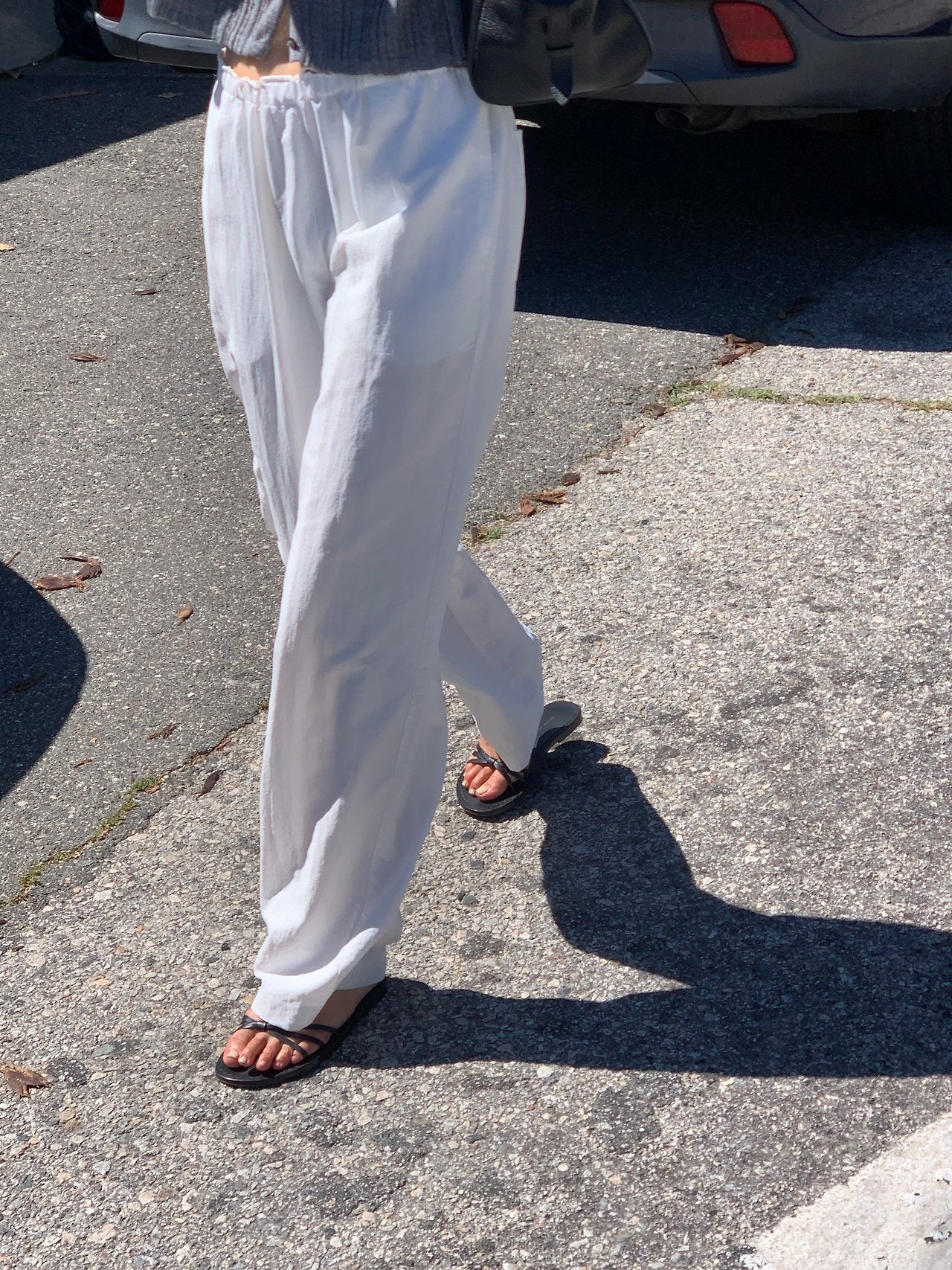 Sander semi wide banding pants-5col