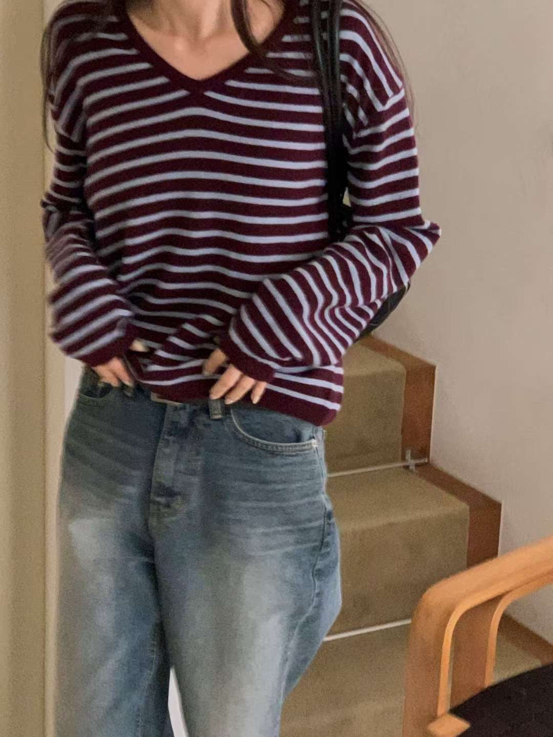 s.t v neck knit-3col