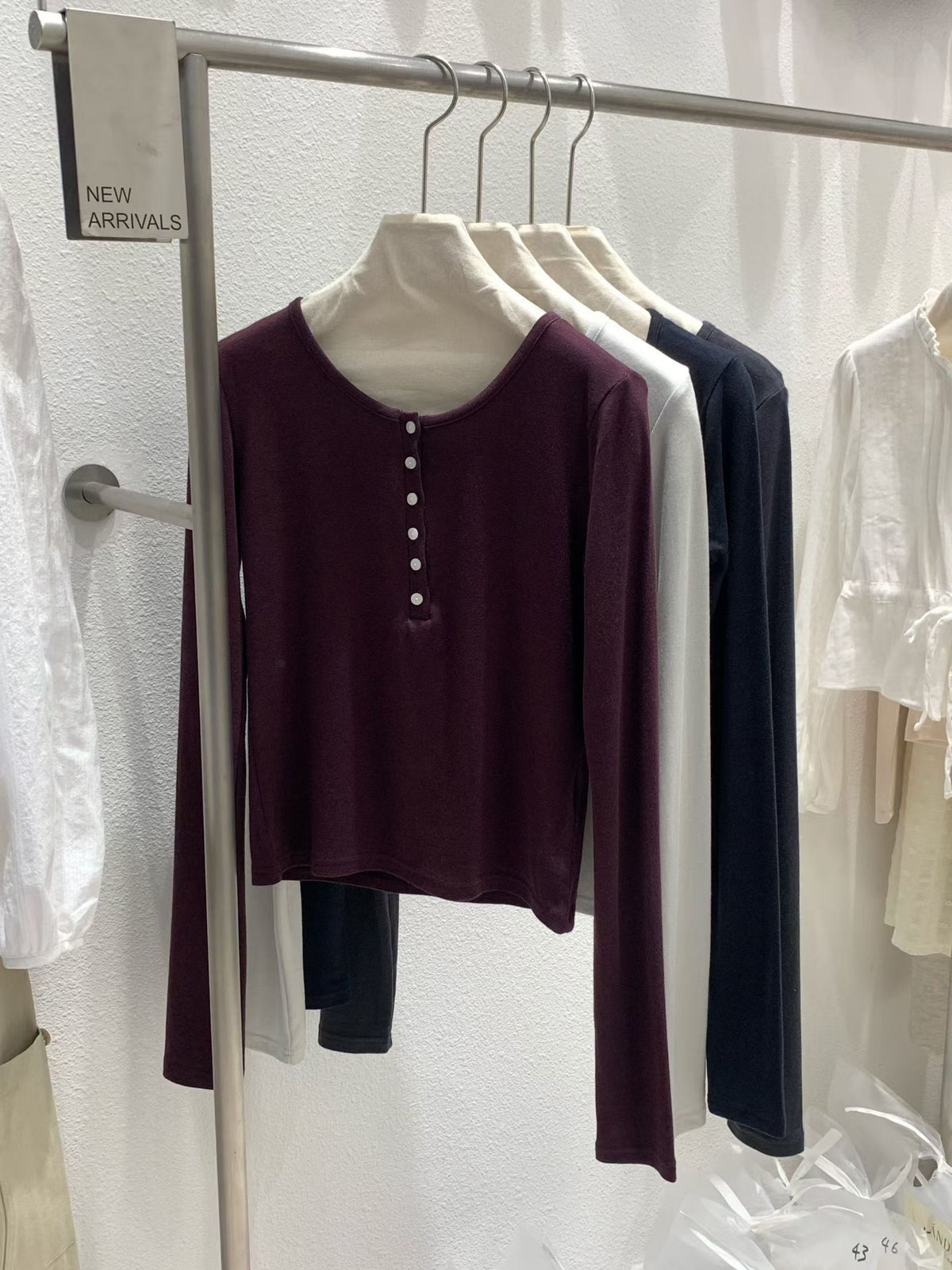 Plum long T-4col