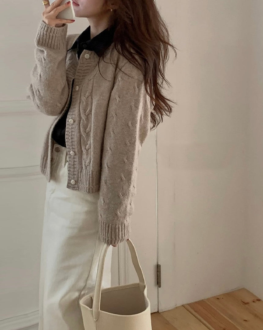 running baby alpaca cardigan-4col