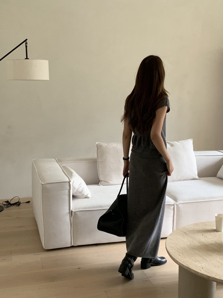 Amel wholegament cashmere knit skirt-3col