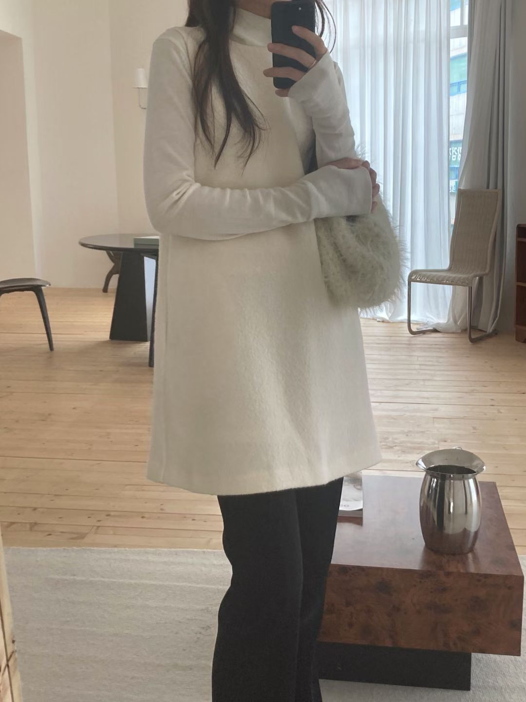 Wool boucle onepiece-2col