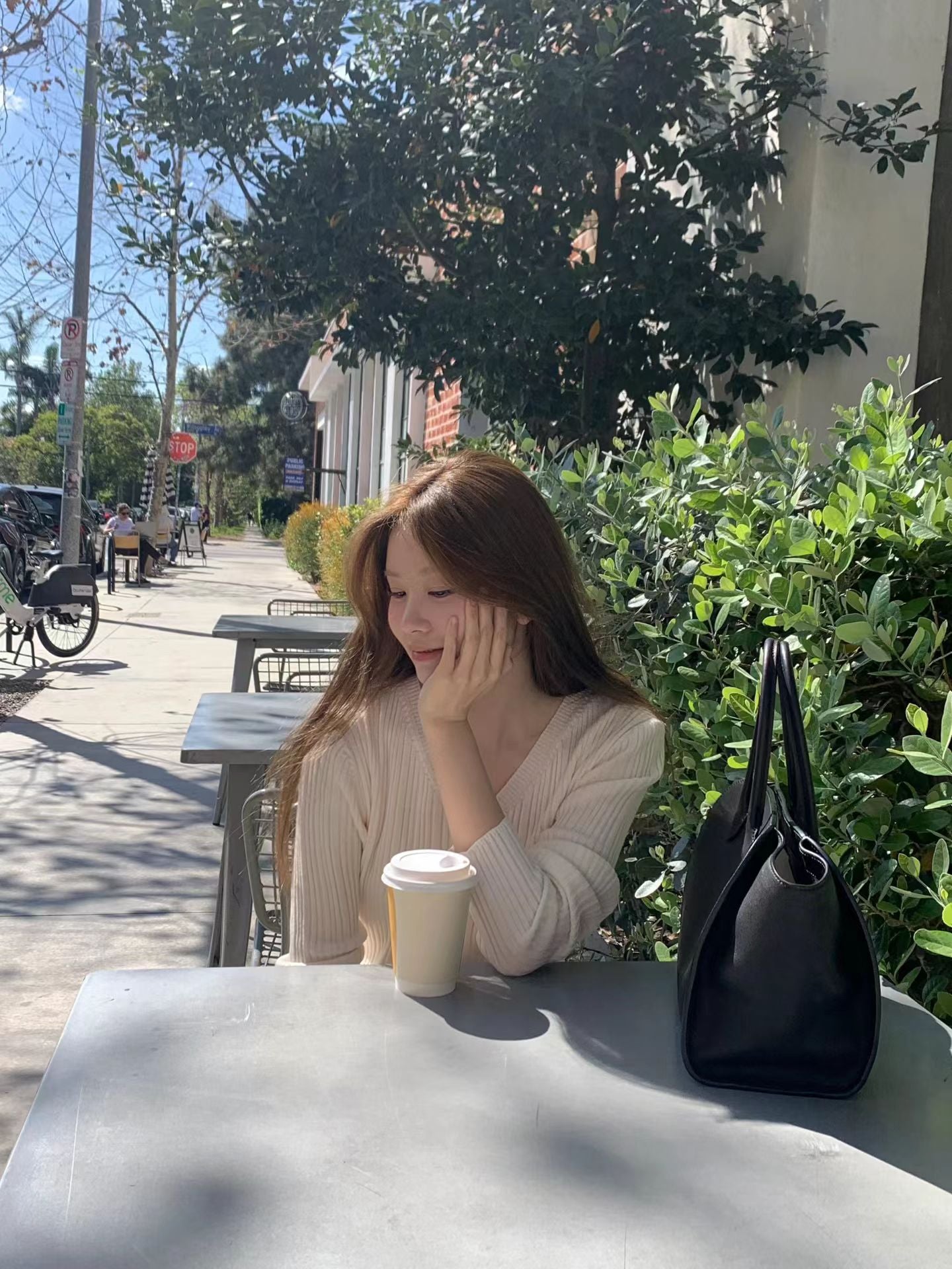 Ounce v neck rib knit-3col