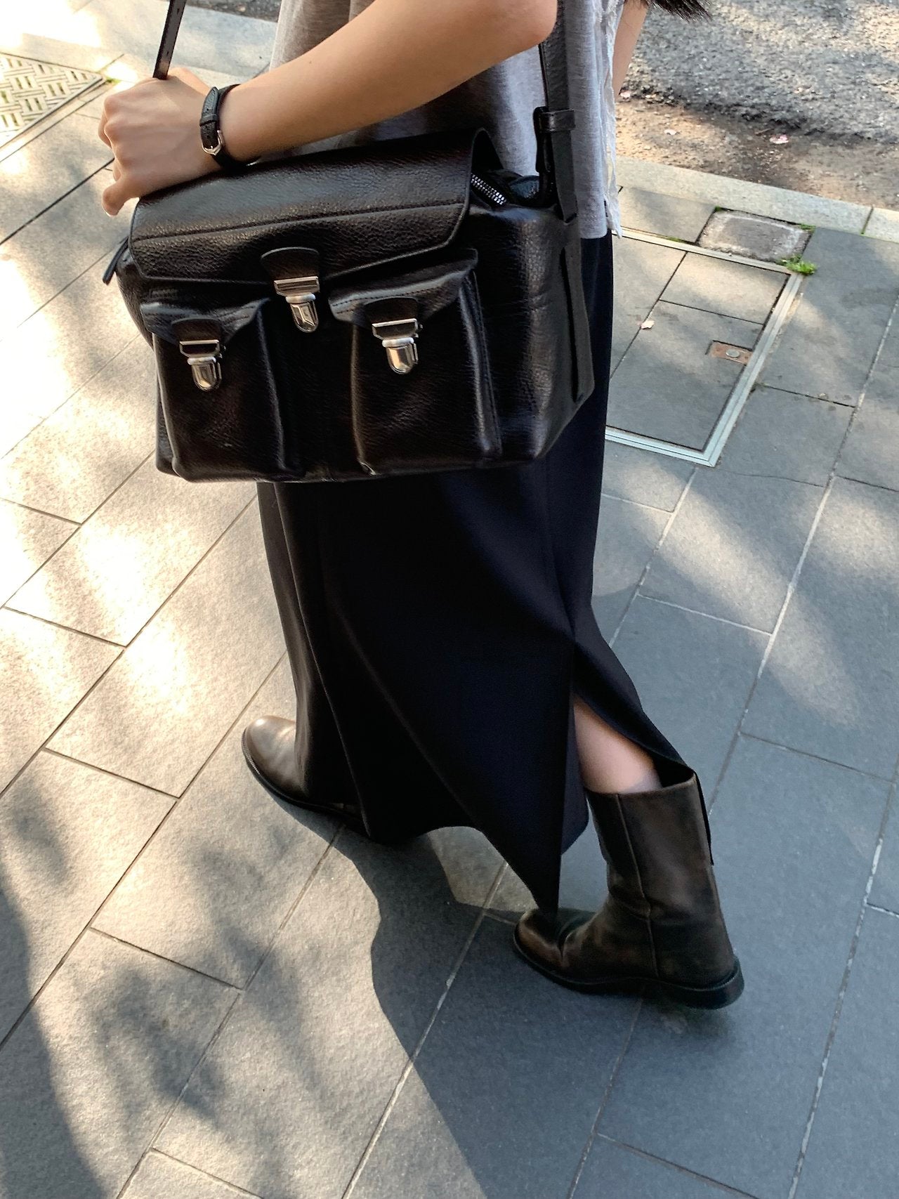 Usual silky skirt-2col