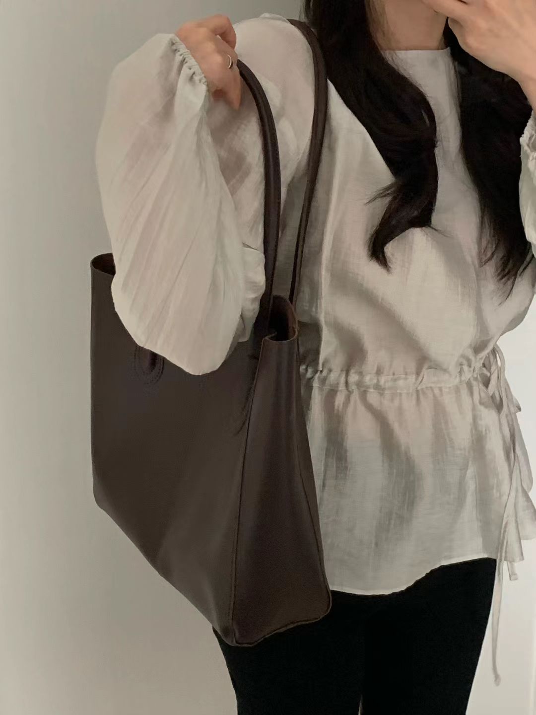 shoulder tote bag-2col