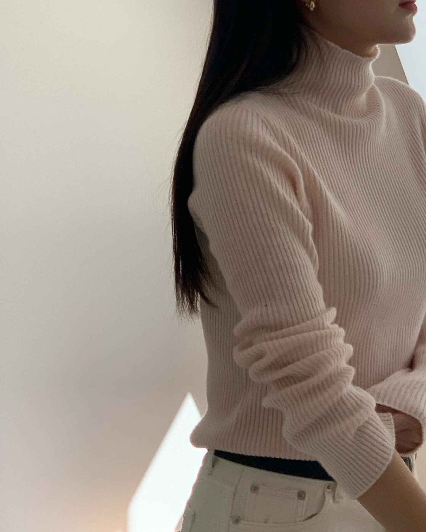 Chloe rib turtleneck holegarment knit-4col