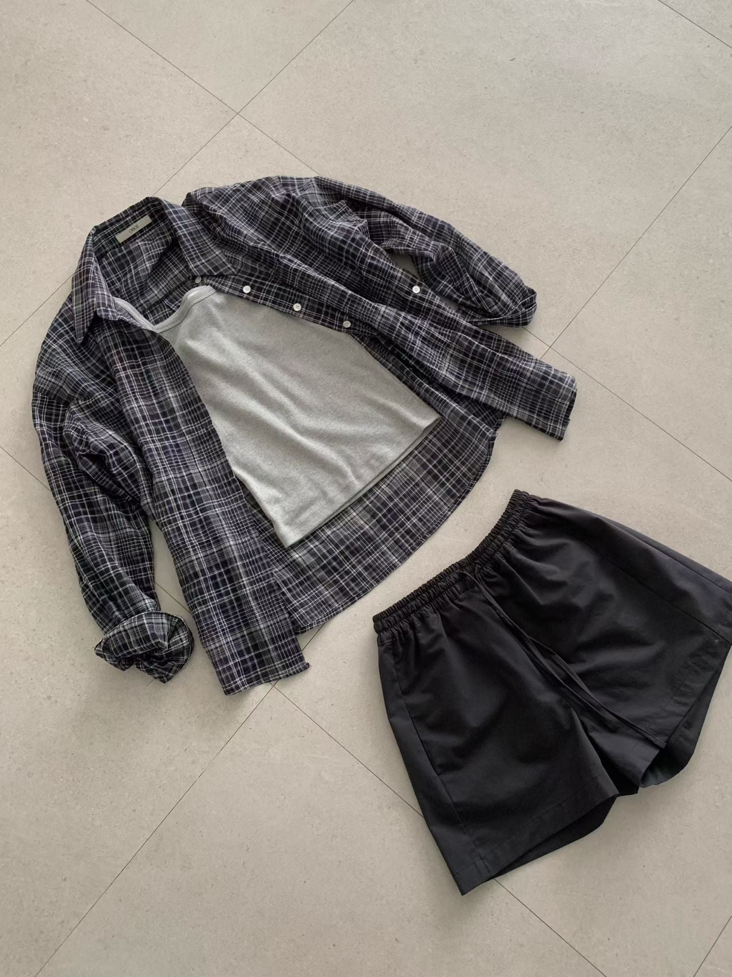 maron check shirt-2col