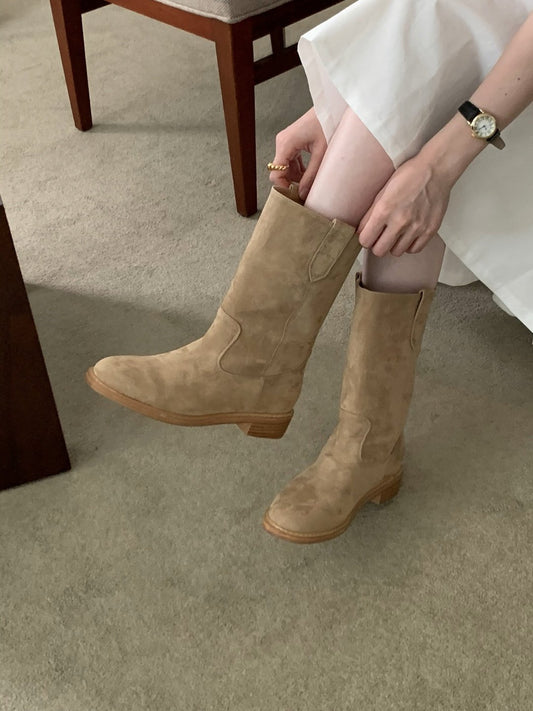 Suede bijo middle boots