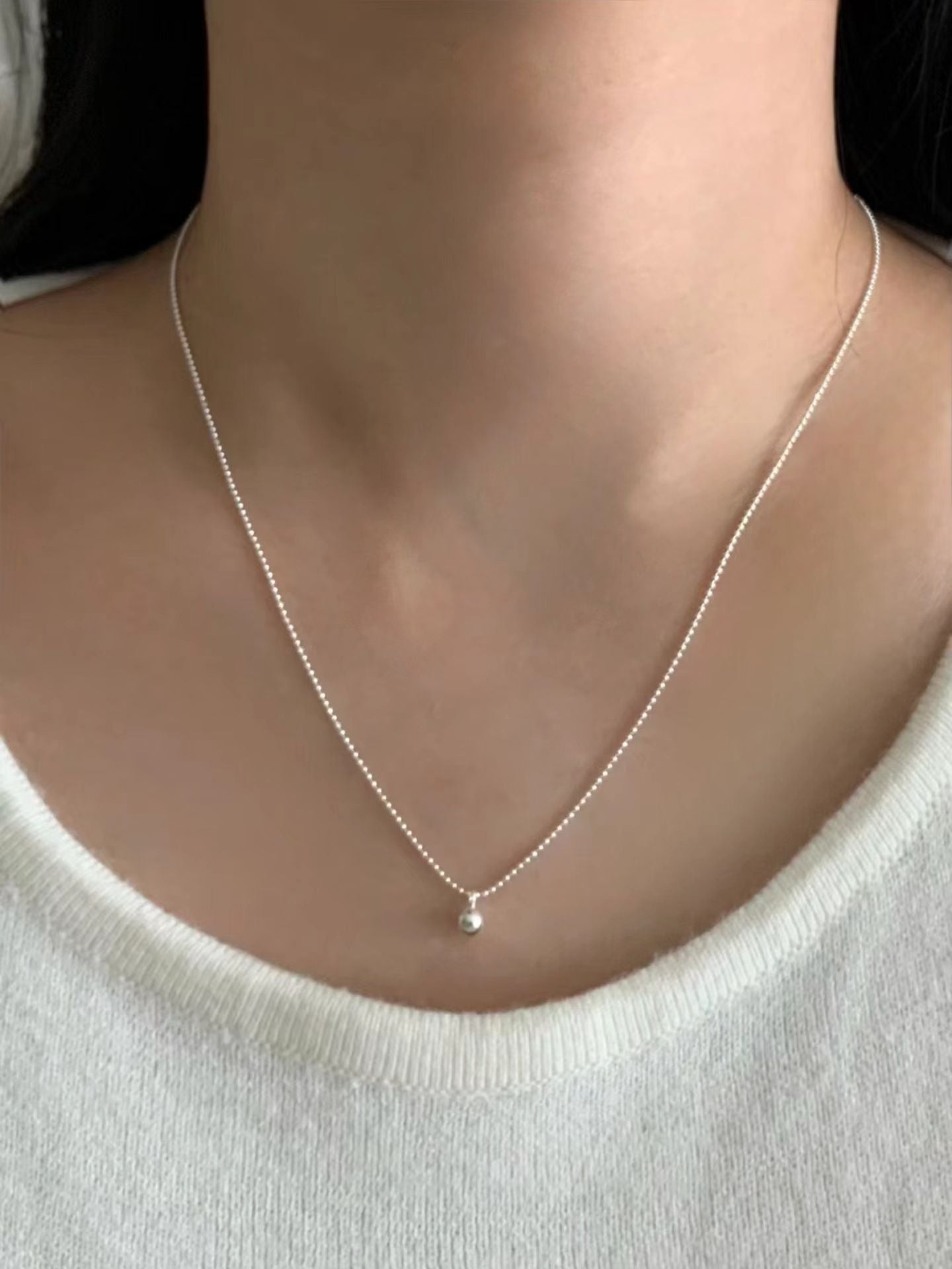 Mini Silver Ball Necklace