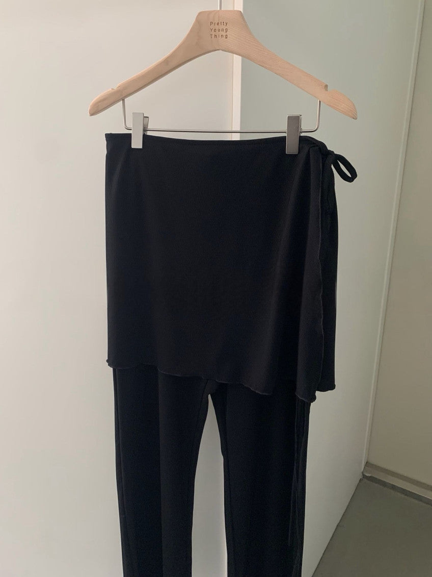 black wrap pants set