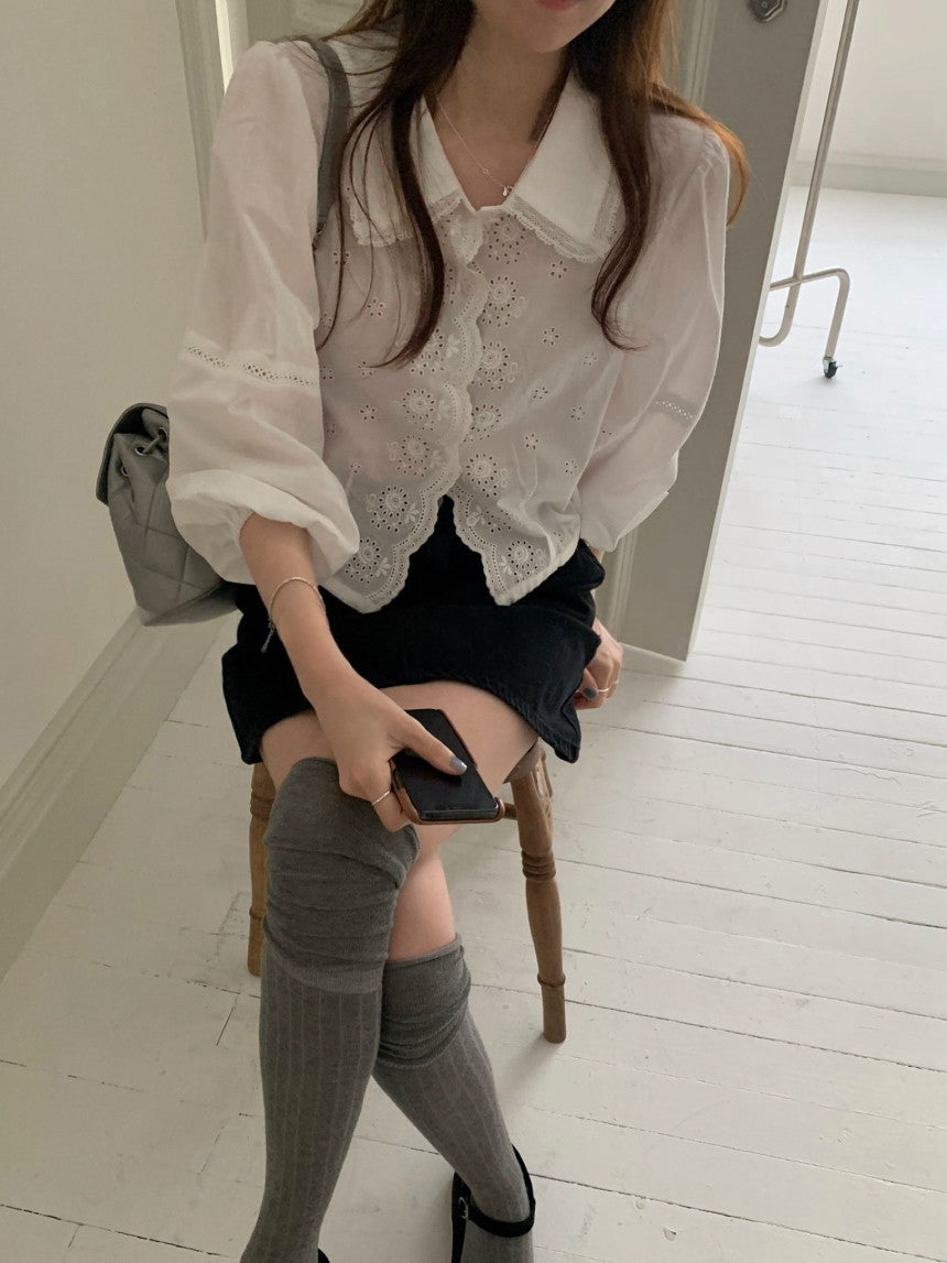 Rose lace blouse