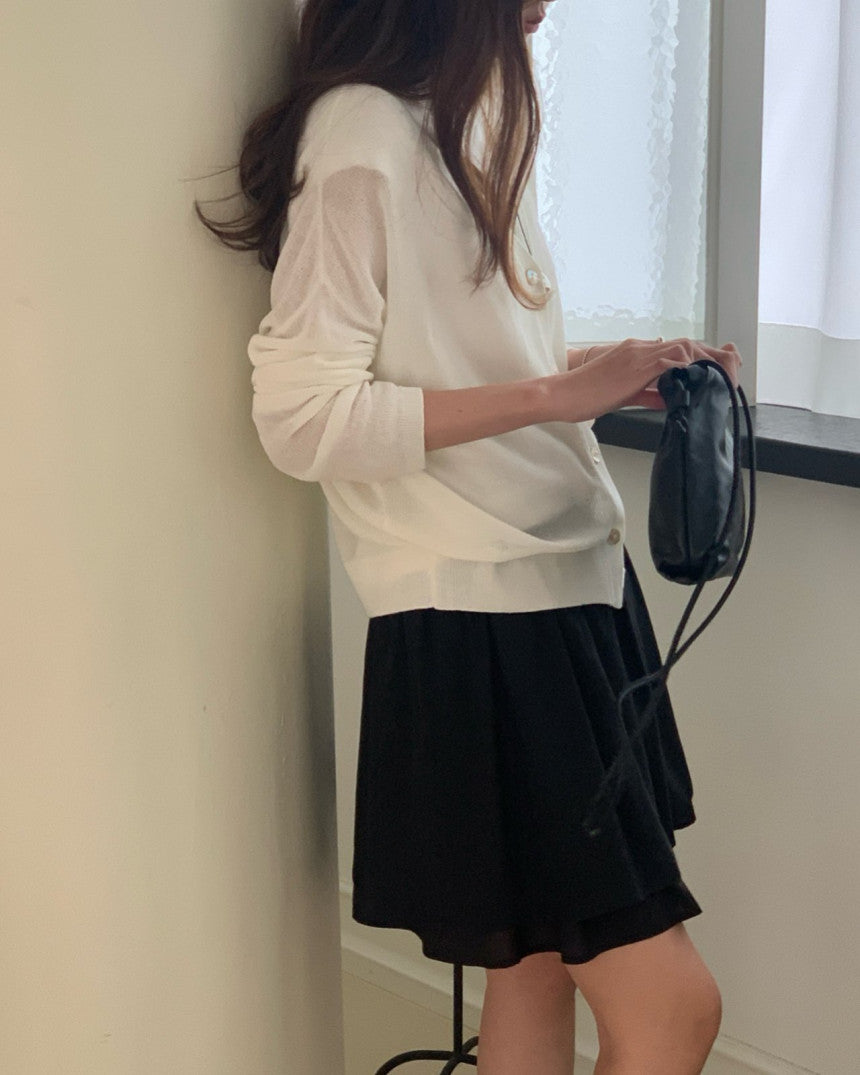 Sally layered tencel short skirt-2col