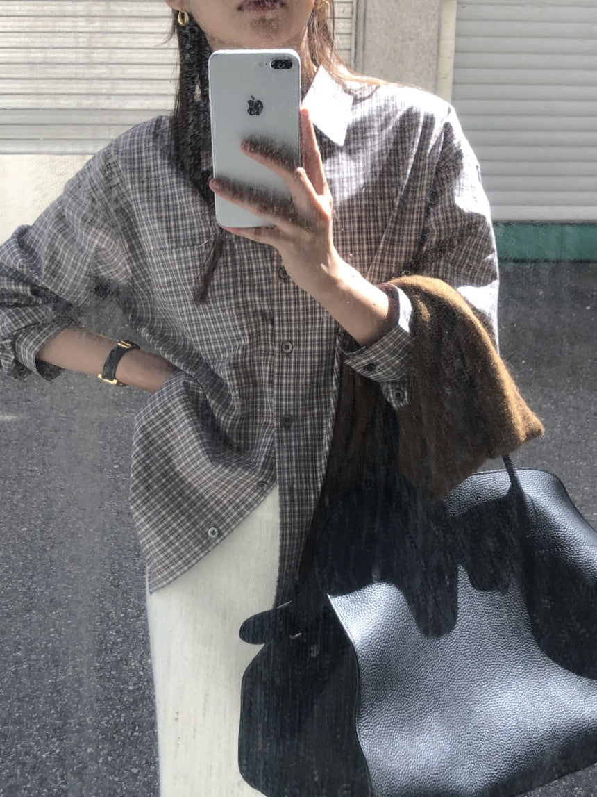 Velour pitch check shirt-2col