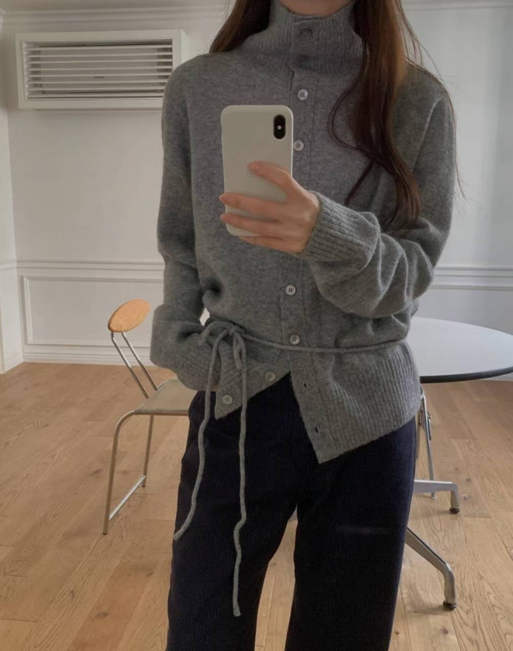 polo rope cardigan-3col