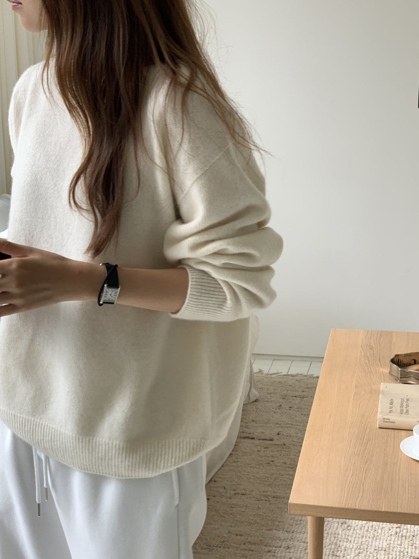 Elin cashmere wholega boat neck knit-4col