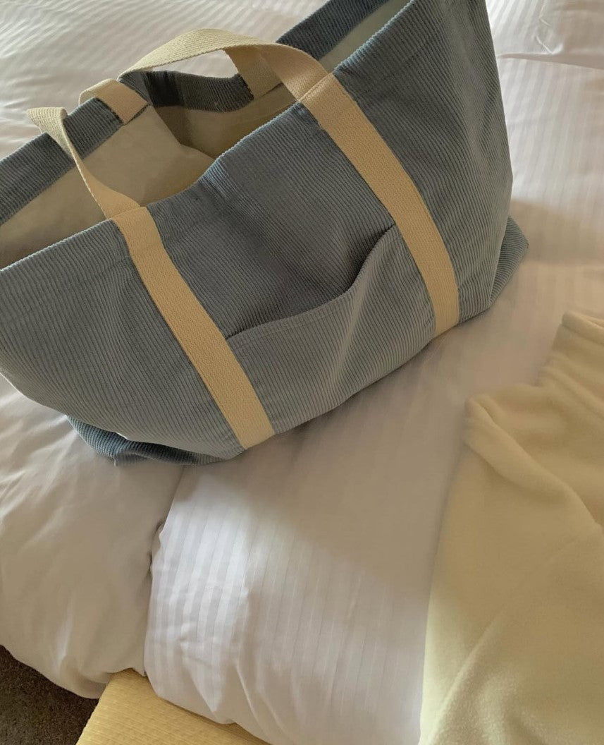 Corduroy big bag-3col