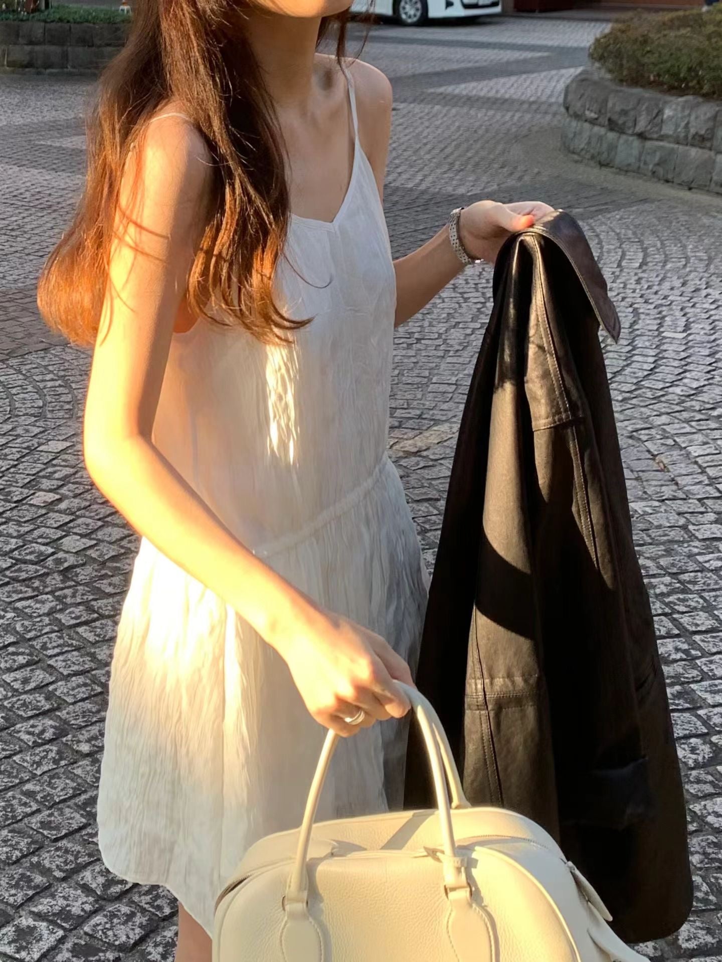 ivory即納 Ounce eilie string onepiece-2col