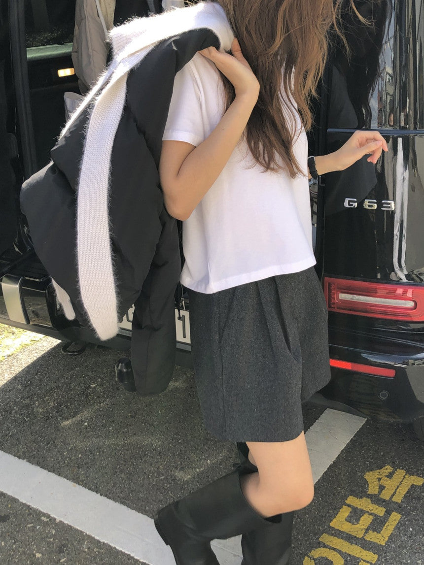 Eloy wool half pants-2col