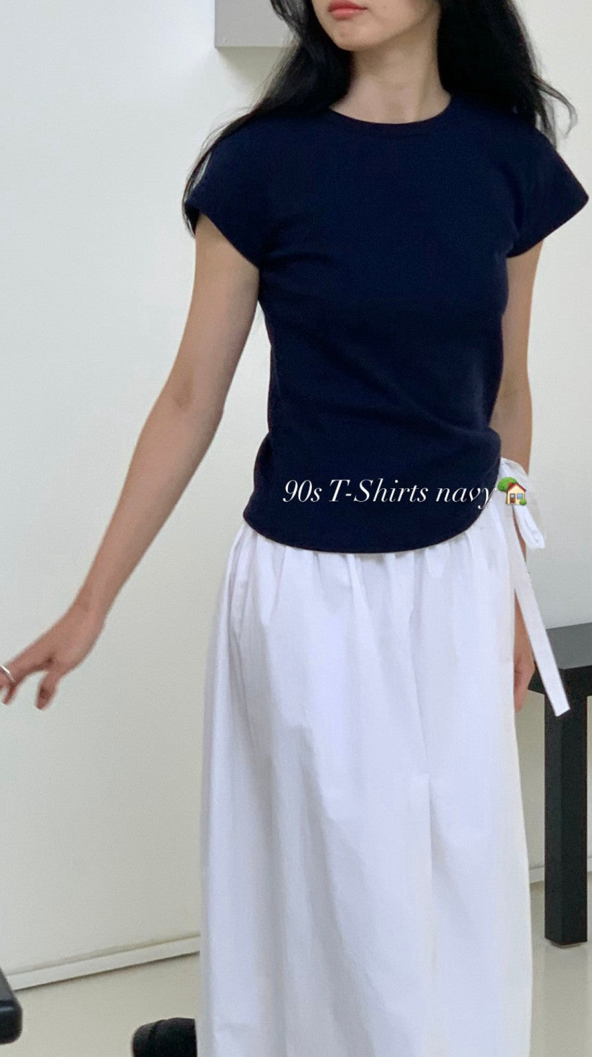 Haus white full shirring wrap skirt