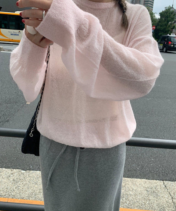 Slow loose alpaca knit-4col
