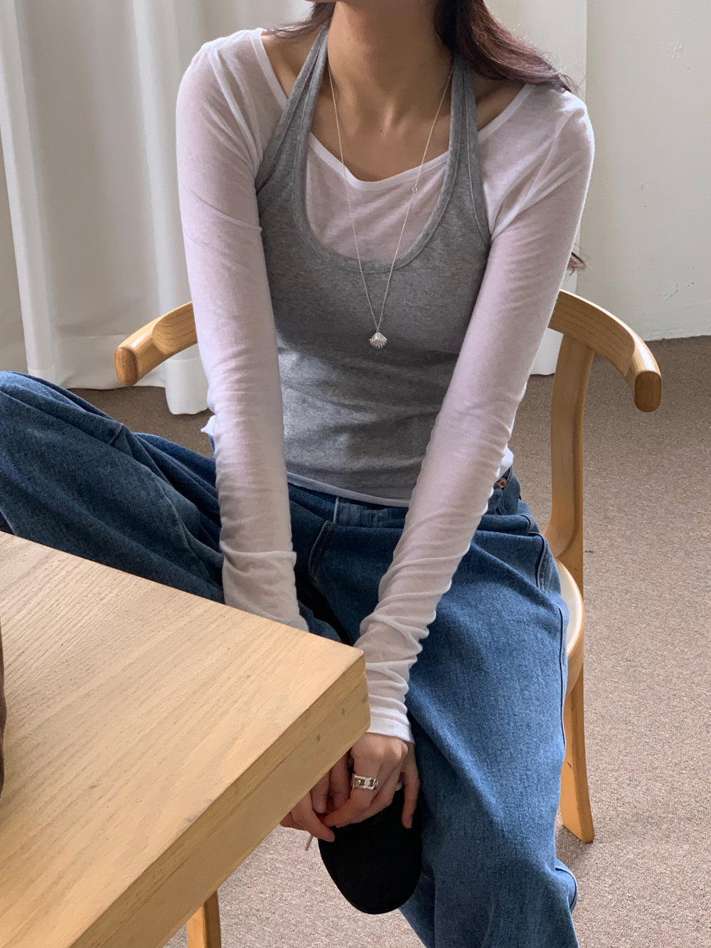 Halter layered set T-4col