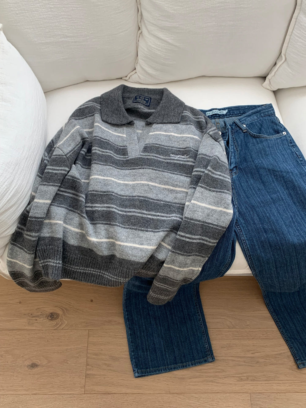 Swan s.t collar knit-2col