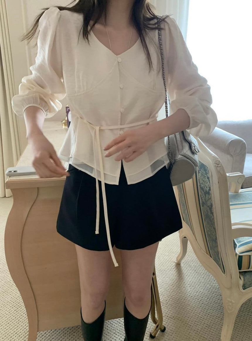 Rumi shirring blouse-3col