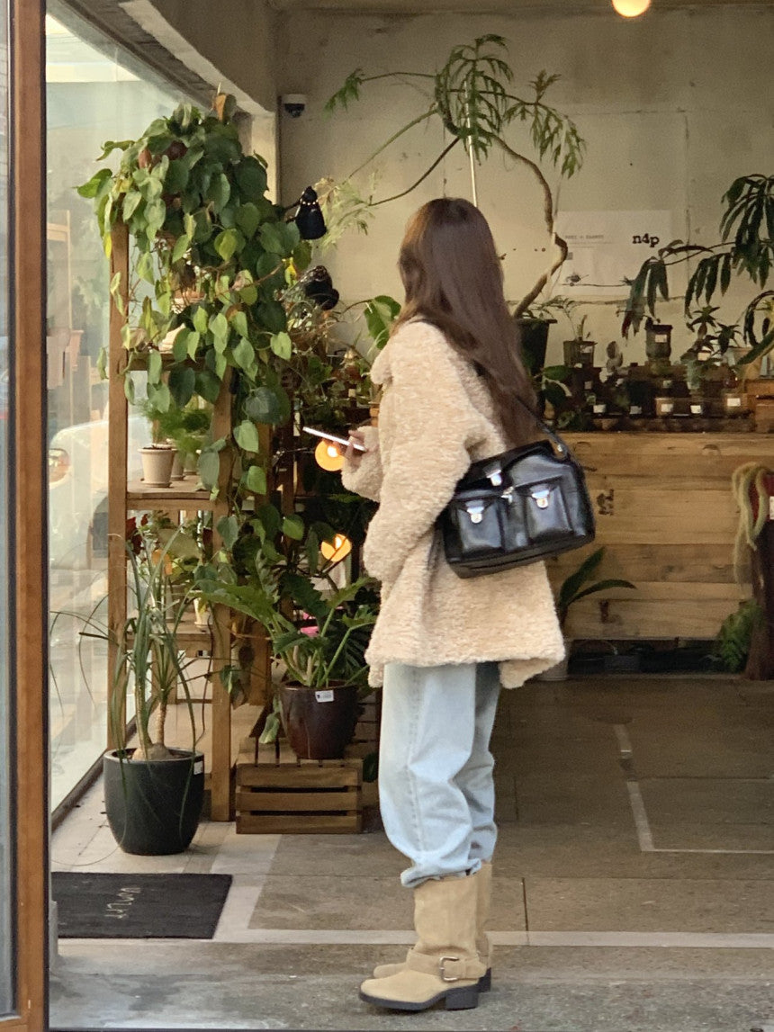 Ales reversible fur shearling jacket-2col