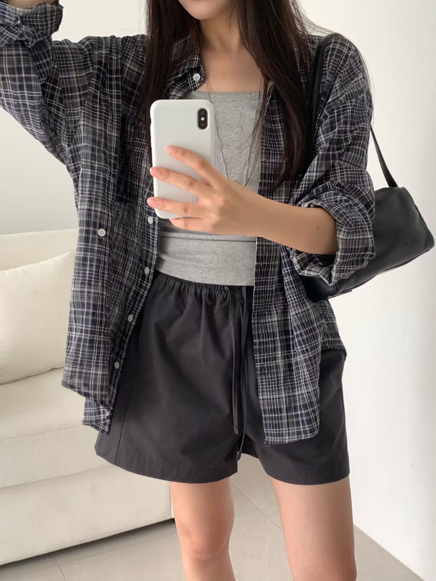 maron check shirt-2col