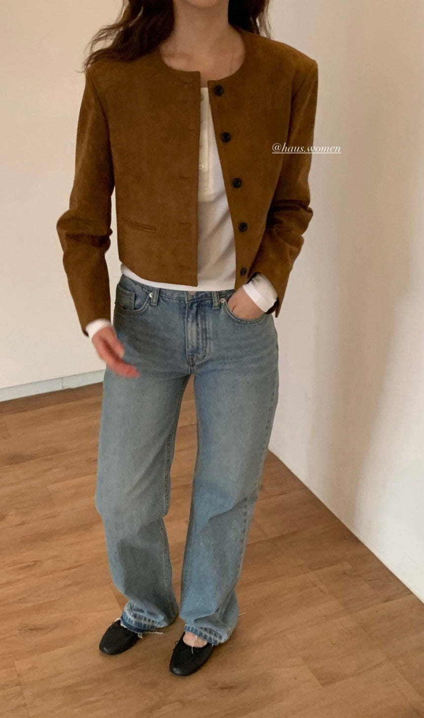 haus suede round jacket-2col