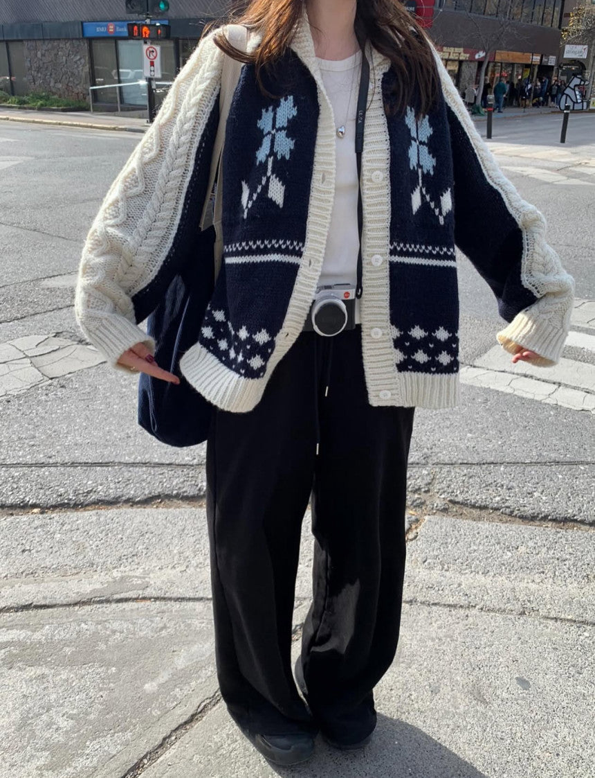 Flower kowechan knit-2col