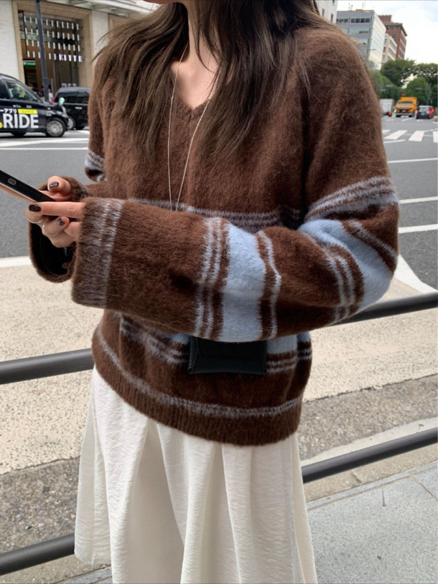 multi-v brush knit-2col