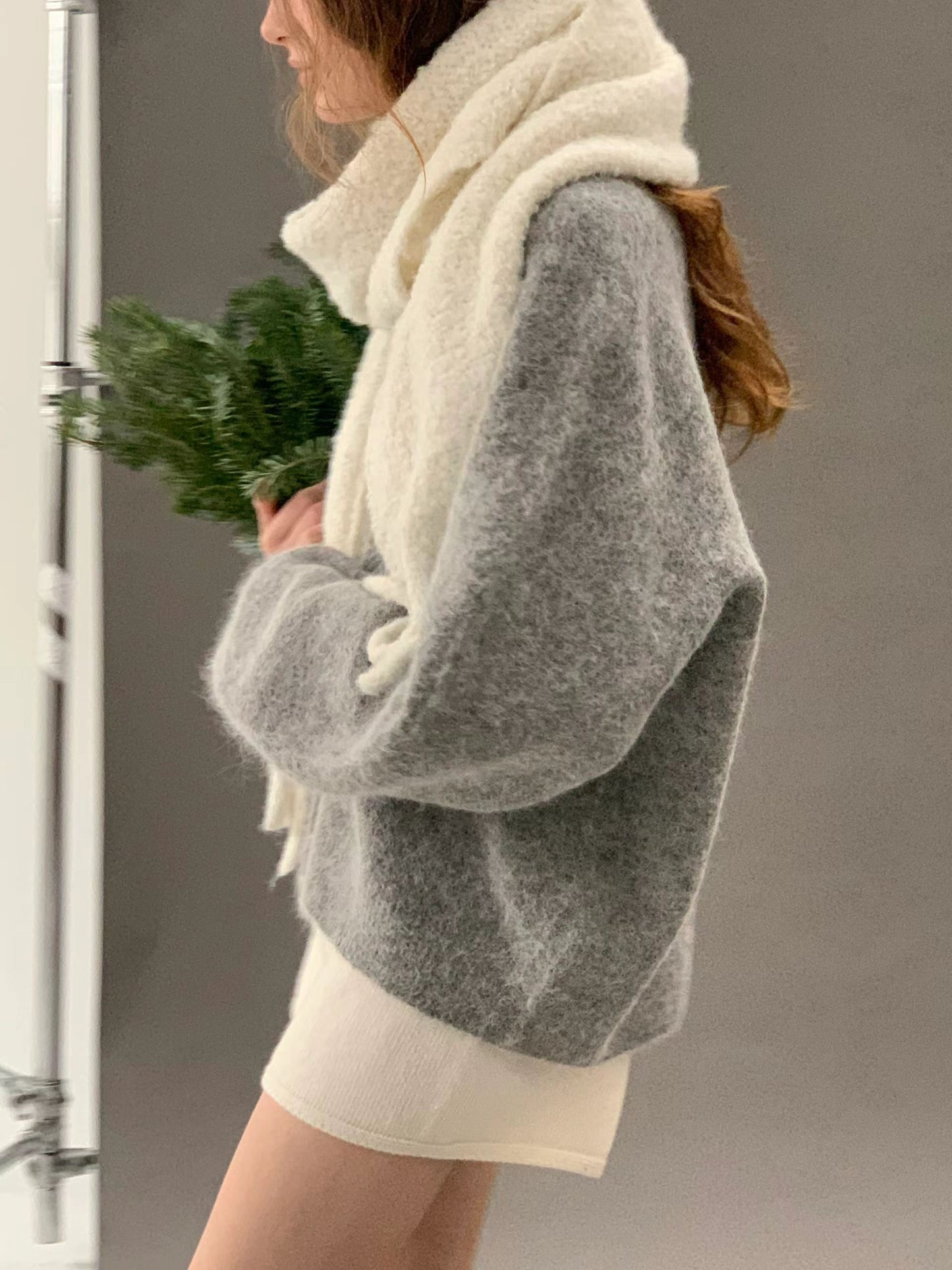 Ounce alpaca volume wholega cardigan-2col