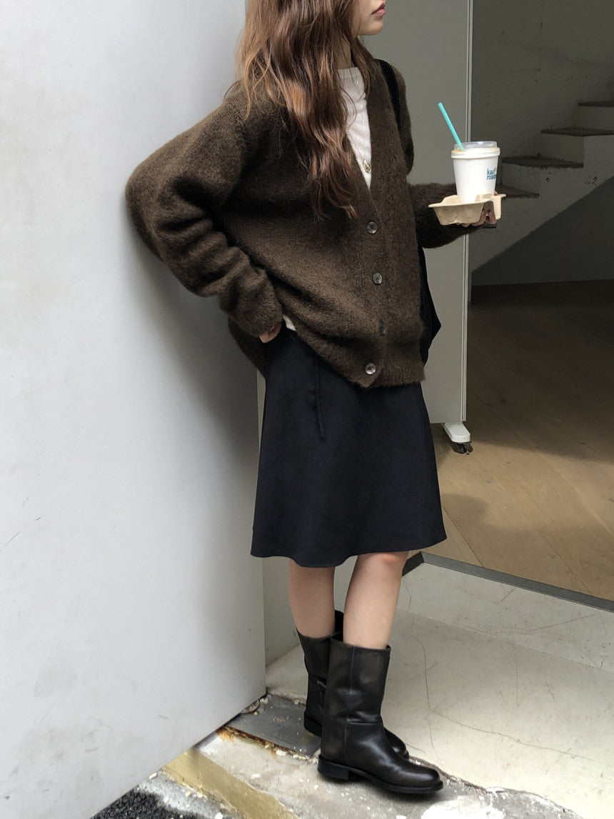 Amelie brushed mohair cardigan-2col