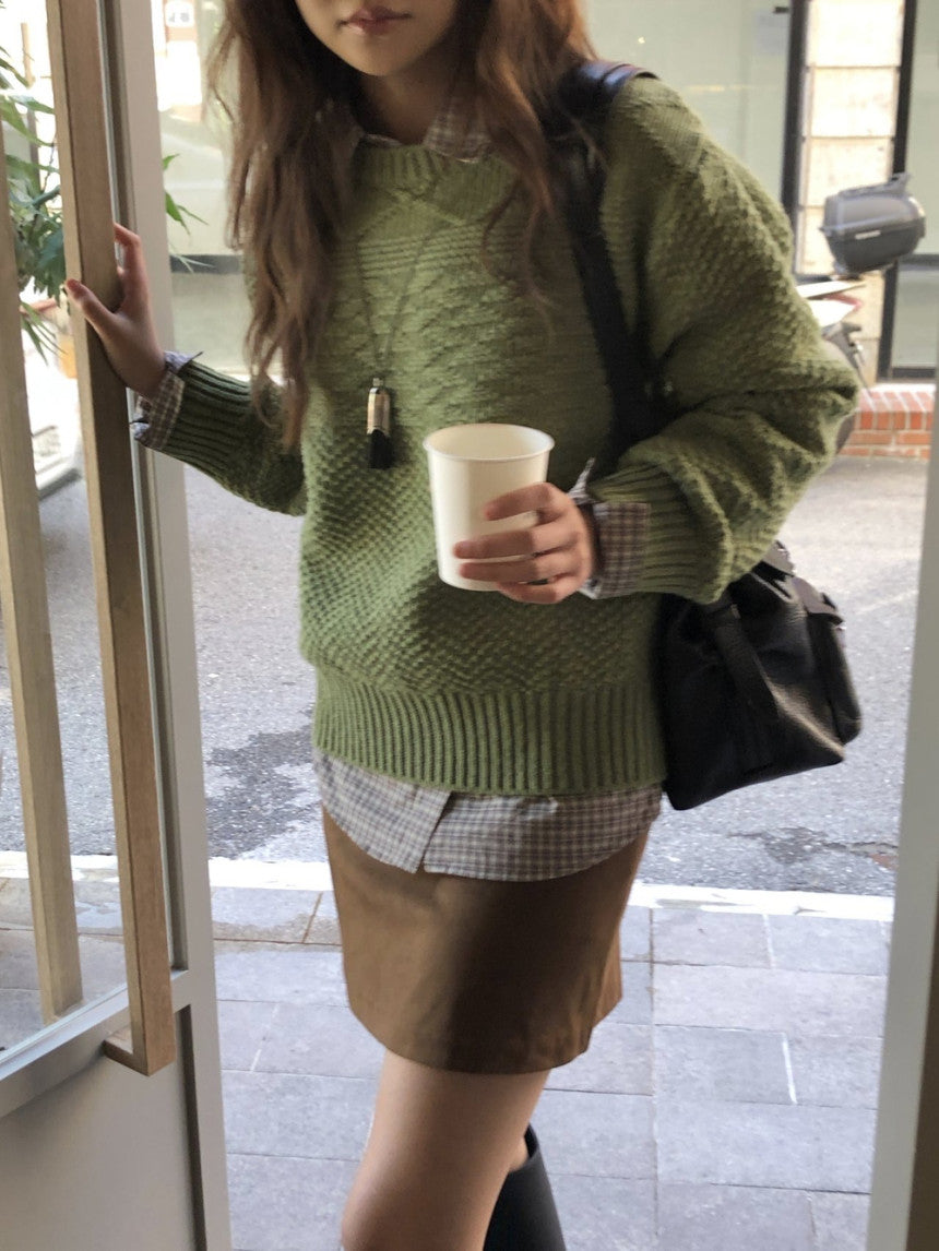 Eirin suede mini skirt-2col