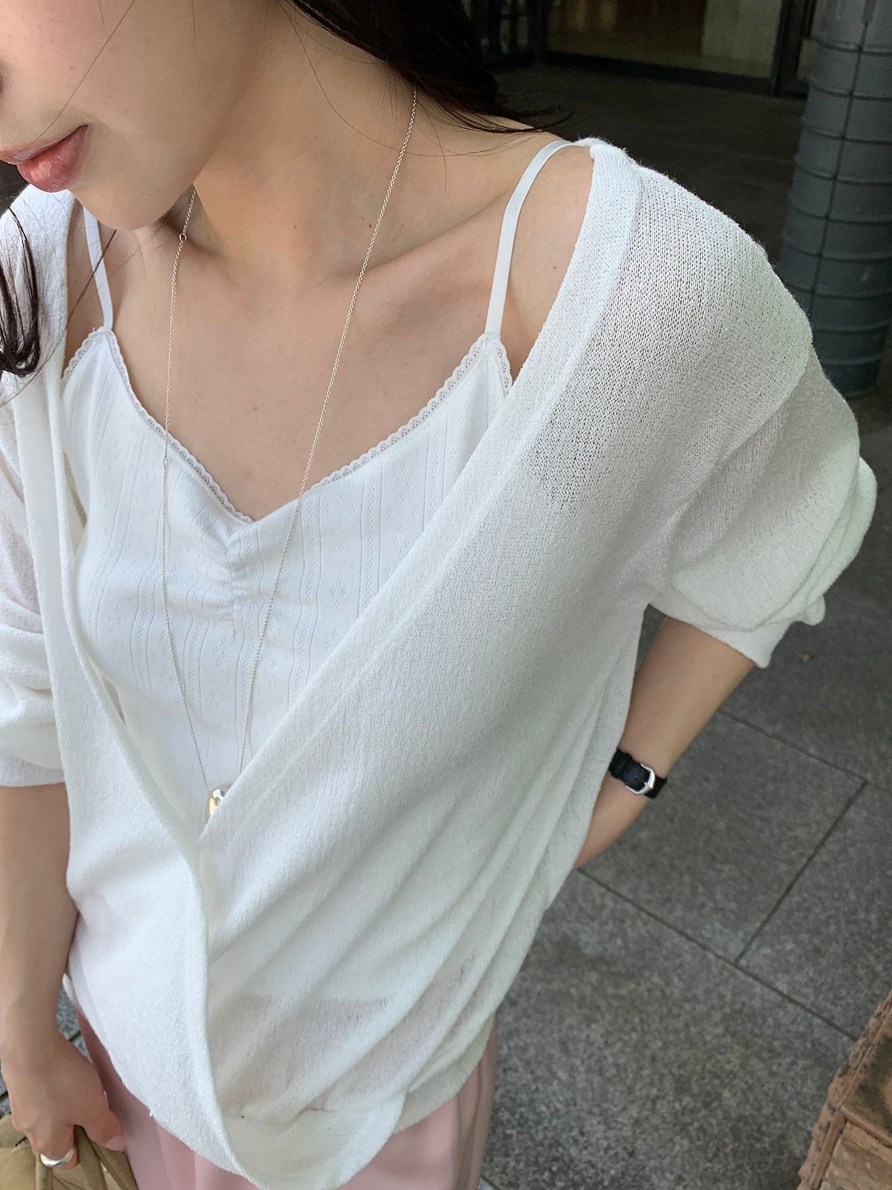 Elina linen deep V-neck knit-3col
