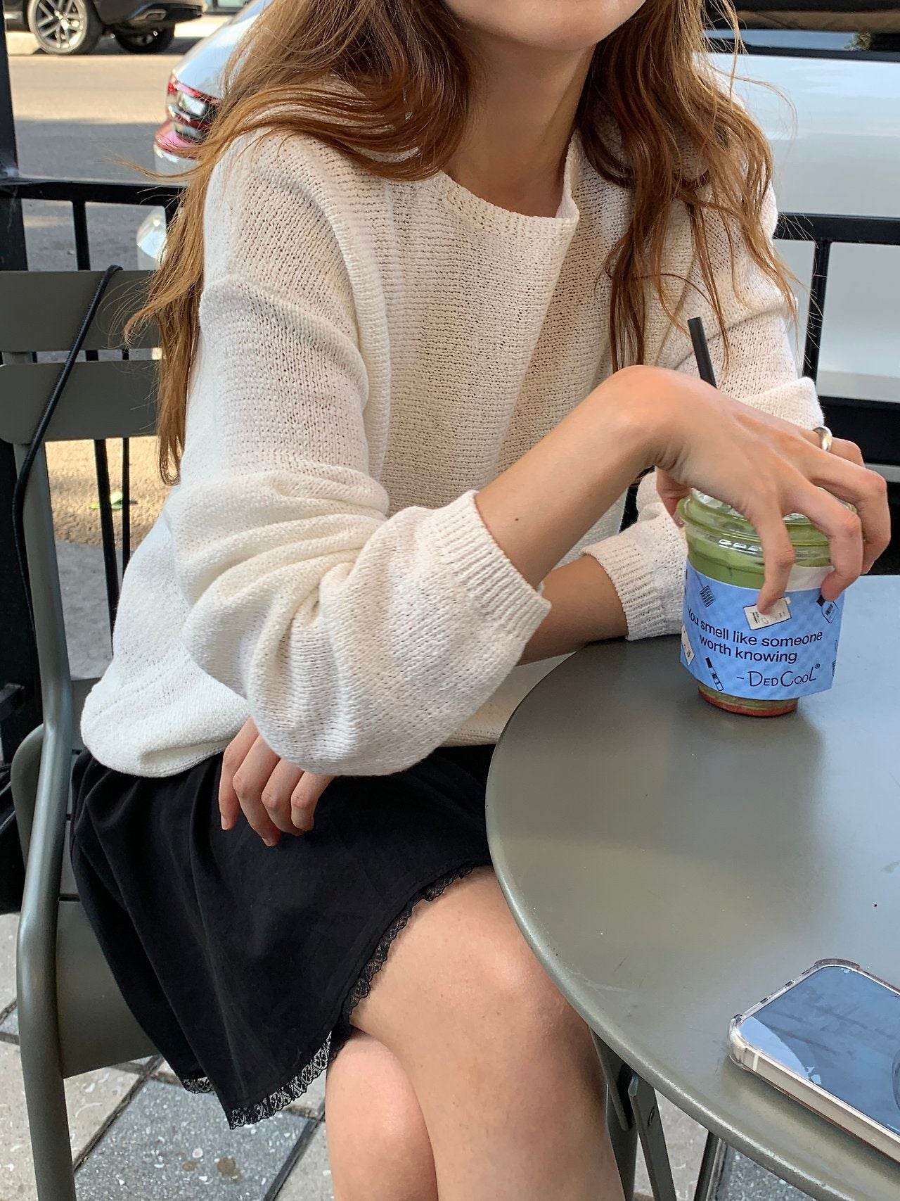 Sia paper boat-neck box knit-2col