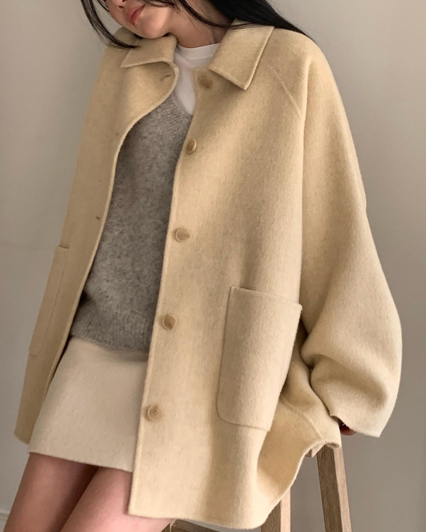 Joje cashmere hull coat-3col