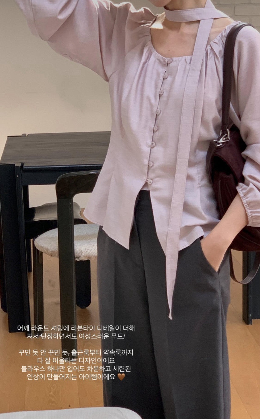 Mute wool blouse-4col