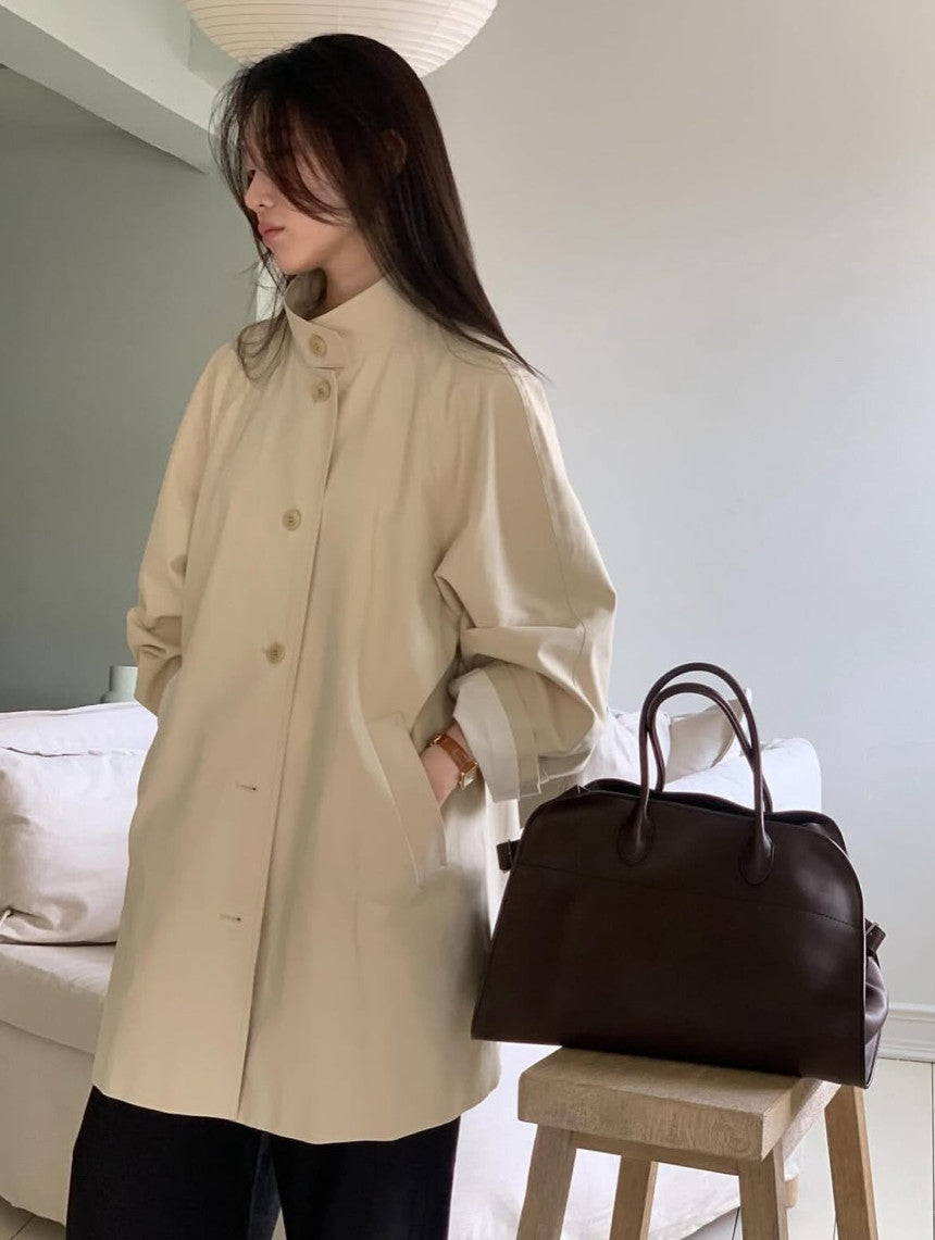 meli high-neck trench-2col