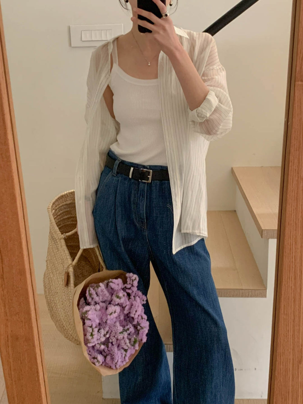 Tencel stripe shirt-3col