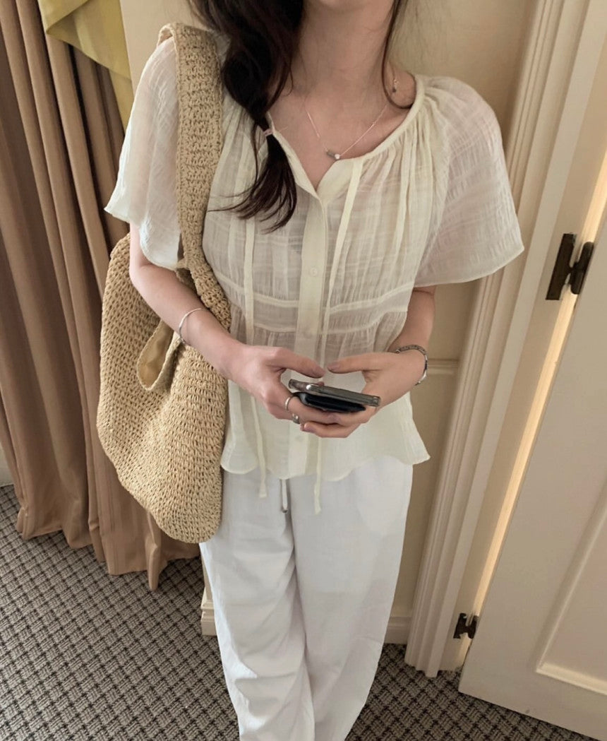 Half juju blouse-2col